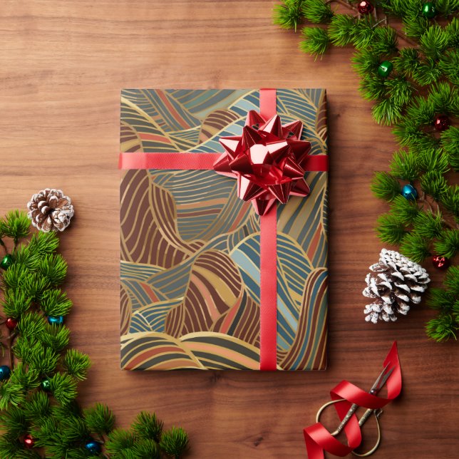 Erdtöne, Abstrakte Berge Geschenkpapier (Feiertagsgeschenk)