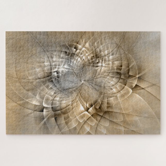 Erdtöne Abstrakte Moderne Fractal-Kunst-Textur (Horizontal)