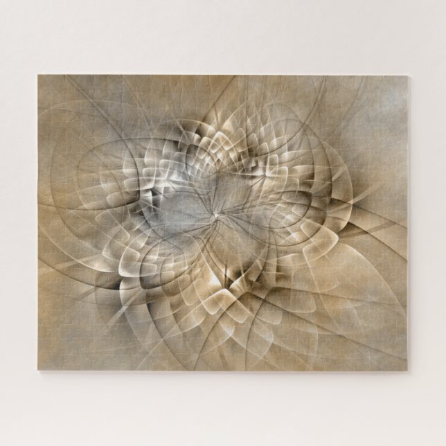 Erdtöne Abstrakte Moderne Fraktal-Kunst-Textur (Horizontal)