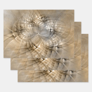 Erdtöne Abstrakte Moderne Fraktal-Kunst-Textur Geschenkpapier Set