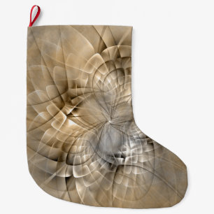 Erdtöne Abstrakte Moderne Fraktal-Kunst-Textur Großer Weihnachtsstrumpf