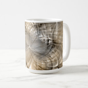 Erdtöne Abstrakte Moderne Fraktal Kunst Textur Kaffeetasse
