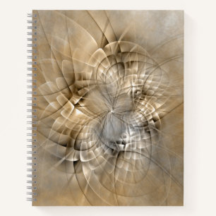 Erdtöne Abstrakte Moderne Fraktal-Kunst-Textur Notizbuch
