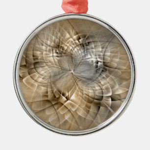 Erdtöne Abstrakte Moderne Fraktal-Kunst-Textur Ornament Aus Metall