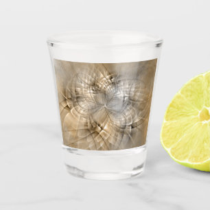 Erdtöne Abstrakte Moderne Fraktal-Kunst-Textur Schnapsglas
