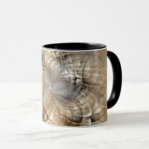 Erdtöne Abstrakte Moderne Fraktal Kunst Textur Tasse