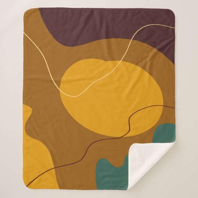Erdtöne Bio Formen abstrakter Hintergrund Sherpadecke (Vorderseite)