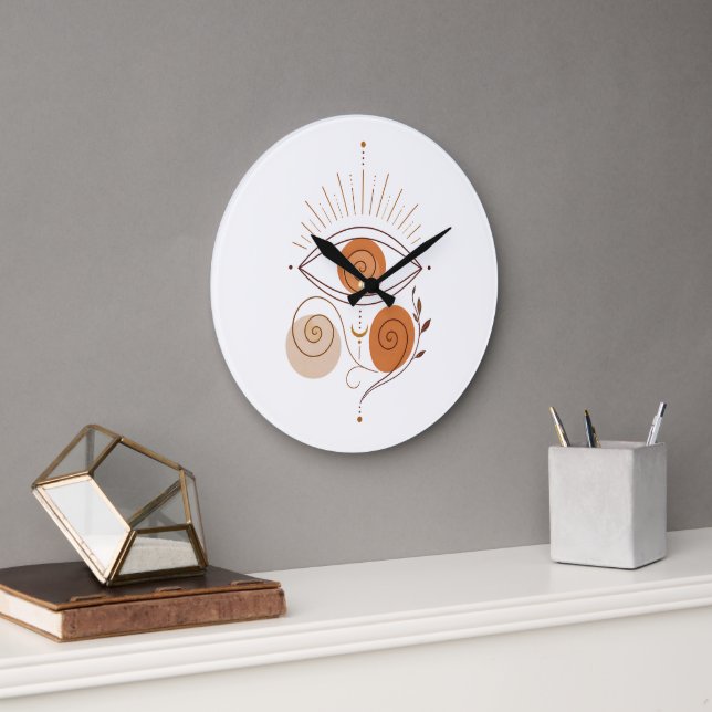 Erdtöne Boho Ästhetik Wanduhr (Büro)
