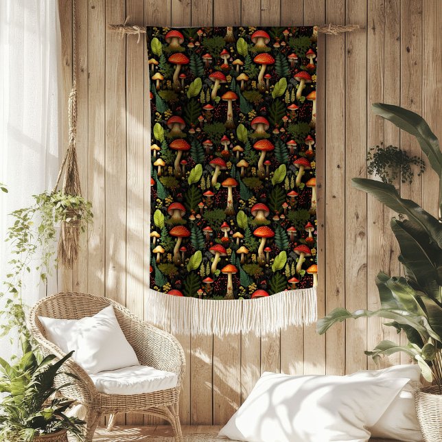 Erdtöne-Decke Cottagecore Waldmagie Fleecedecke (Earthy Tones Blanket Cottagecore Forest Magic)