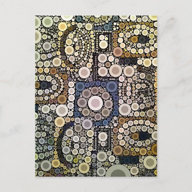 Erdtöne Konzentrische Kreise Mosaikmuster Postkarte (Vorderseite)