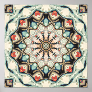 Erdtöne-Mandala Poster