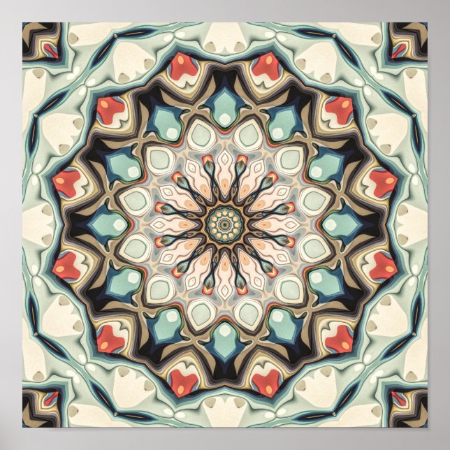 Erdtöne-Mandala Poster (Vorne)