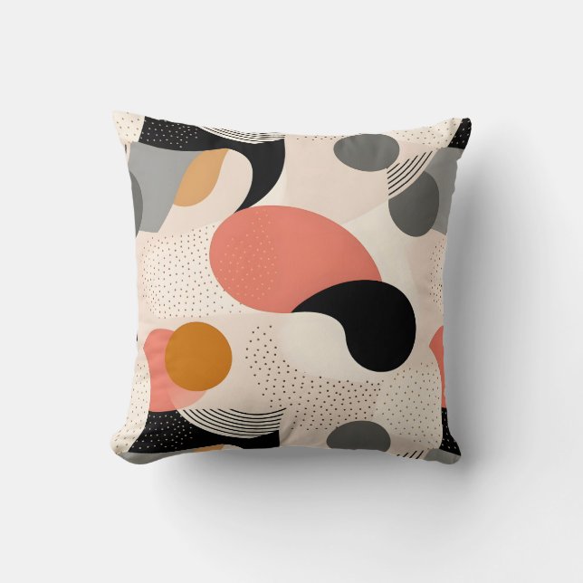 Erdtöne Moderne Abstrakte Minimalistische Geometri Kissen (Vorderseite)