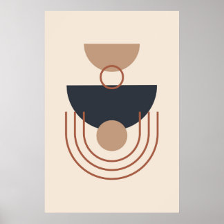 Erdtöne Moderne geometrische Kunst Poster
