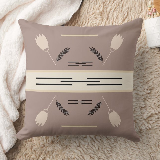 Erdtöne Rustikales geometrisches Kissen (Decke)