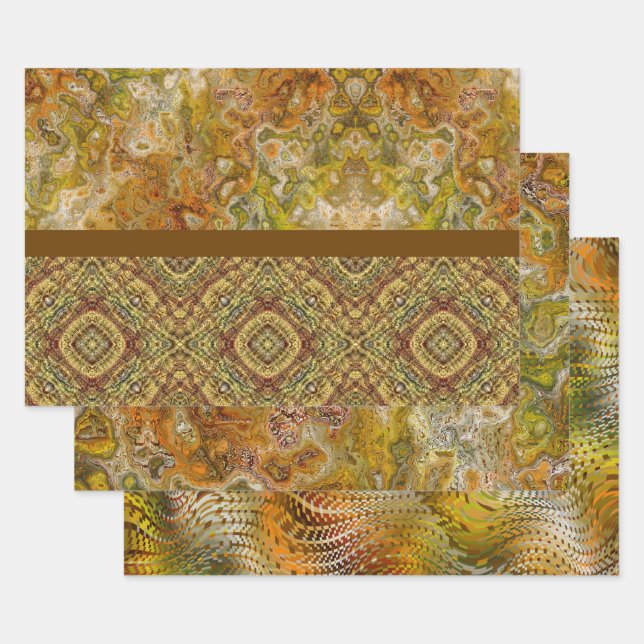 Erdtöne Sampler Geschenkpapier - 3 Designs Set (Set)