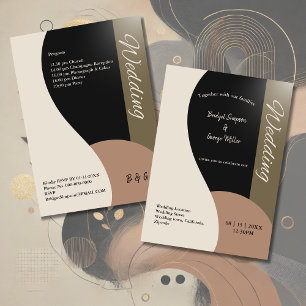 Erdtöne schlichte Hochzeit Einladung