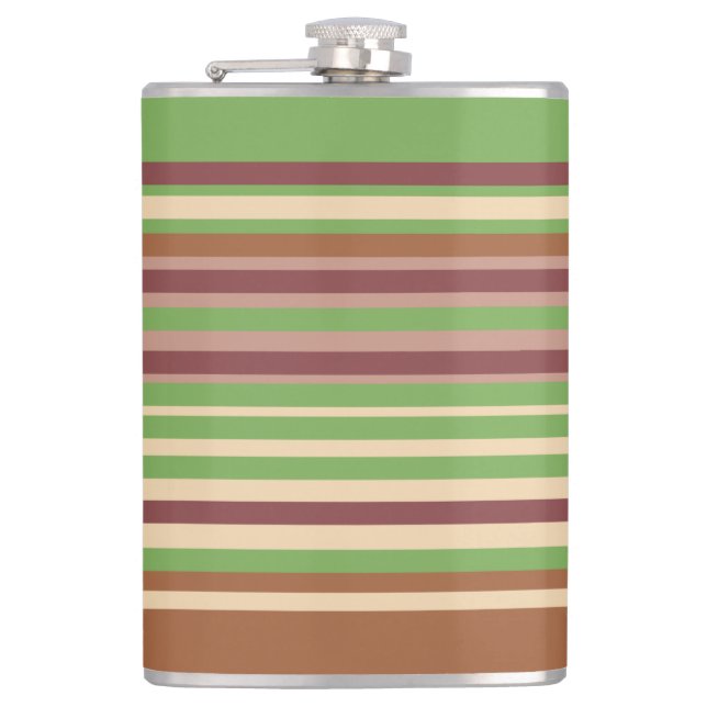 Erdtöne Streifen Flask Flachmann (Vorderseite)