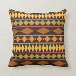 Erdtöne Tribal Design Geometrisches Muster Kissen