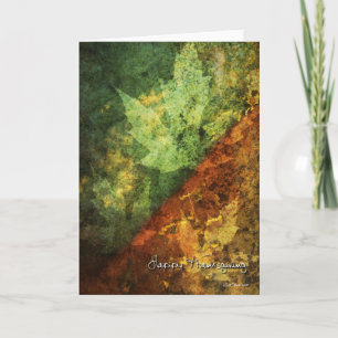 Erdtöne und Blatt-Erntedank-Karte Feiertagskarte