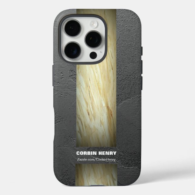 Erdtönige Marmor-Name-Textur iPhone 16 Pro Hülle (Rückseite)