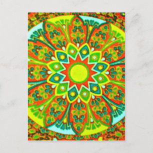 Erdtöniger ethnischer Look Mandala Postkarte