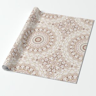 Erdtöniges geometrisches Mandala-Muster Geschenkpapier