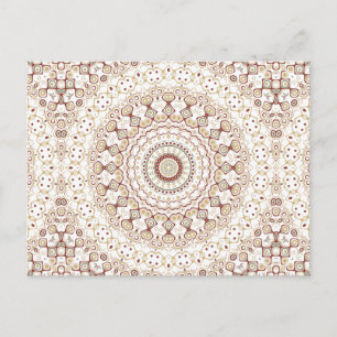 Erdtöniges geometrisches Mandala-Muster Postkarte