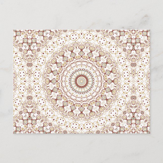 Erdtöniges geometrisches Mandala-Muster Postkarte (Vorderseite)