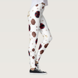 Erdtöniges Lotus- und Froschmuster Leggings