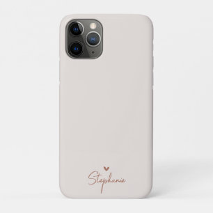 Erdtöniges minimalistisches Herz personalisiertes  Case-Mate iPhone Hülle