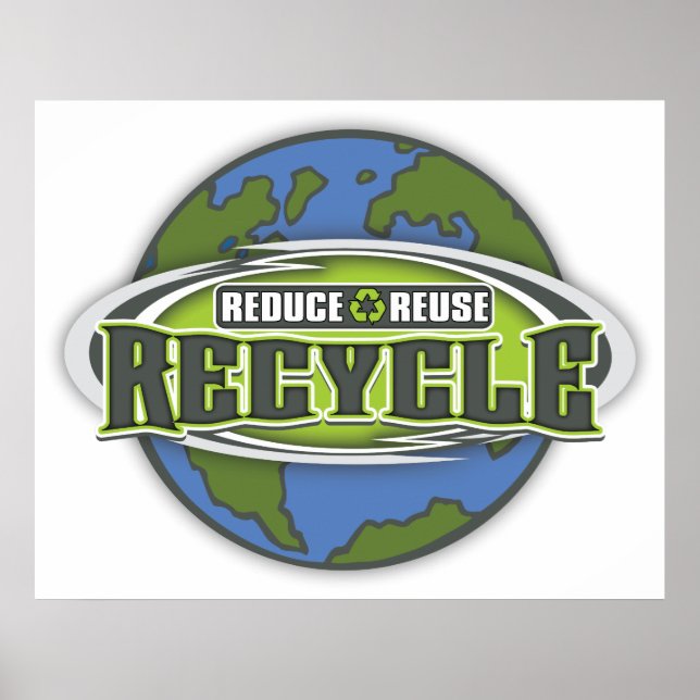 Erdung reduzieren, wiederverwenden und Gerecycelt Poster (Vorne)