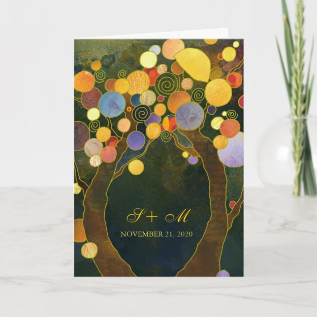 Erdung von rustikalen Bäumen Einladung (Vorderseite)