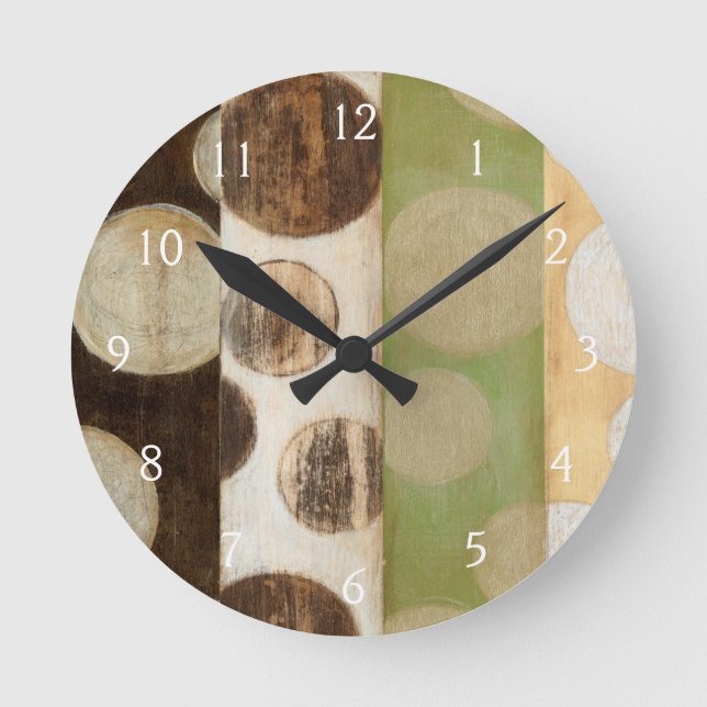 Erdung von Tone-Holzpaneelen mit Kreisen Runde Wanduhr (Vorderseite)