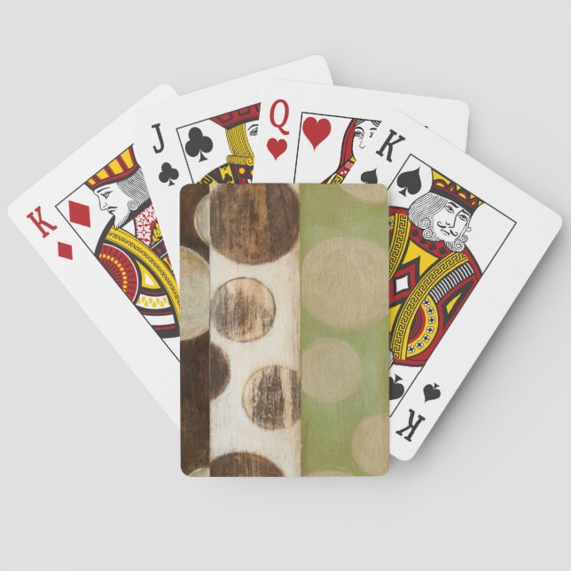 Erdung von Tone-Holzpaneelen mit Kreisen Spielkarten (Rückseite)