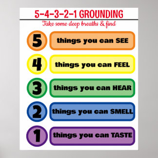 Erdungstechnik für Angst/Stress 5 Sinne Poster