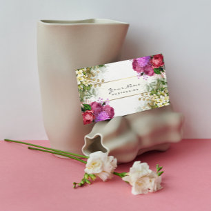 Ereignis-Planer-BlumenRosen-Rosa-grünes Gold Visitenkarte