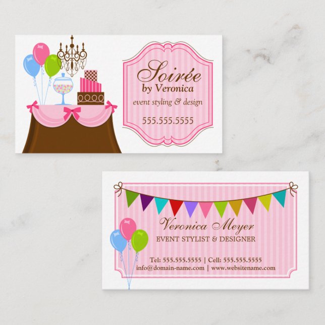 Ereignis-Stylist und Entwurf Visitenkarte (Vorne/Hinten)