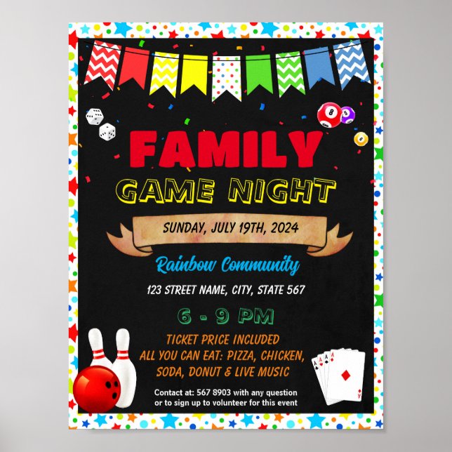 Ereignisvorlage "Family Game Night" Poster (Vorne)