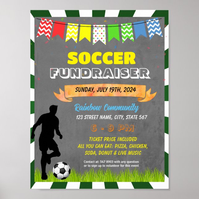 Ereignisvorlage für Fußball-Fundraiser Poster (Vorne)