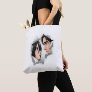 Eren & Mikasa AOT Ästhetik Risse-Papier-Tasche Tasche