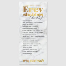 Erev Shabbos Checkliste Marmor Magnetische Erinner