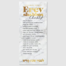 Erev Shabbos Checkliste Marmor Magnetische Erinner Magnetkarte