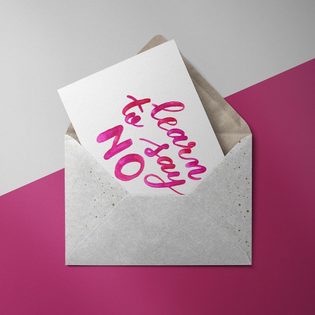 Erfahren Sie, nein zu sagen - pink Postkarte (Von Creator hochgeladen)