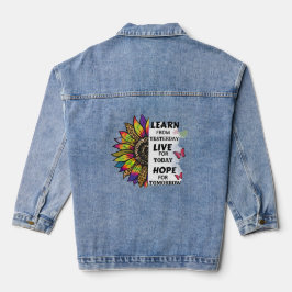 Erfahren Sie von gestern motivierend Zitaten elega Jeansjacke