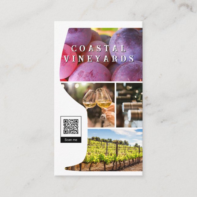 Erfahrung im Weinbau | Weinberg | QR Code Business Visitenkarte (Vorderseite)