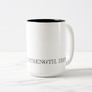 ERFAHRUNG. STÄRKE. HOFFEN. Erholung Typografie Zweifarbige Tasse