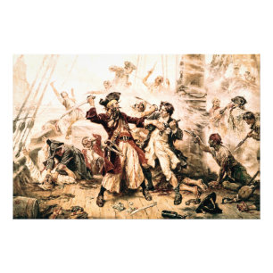 Erfasse den Piraten Blackbeard, Queen Anne's Reven Fotodruck
