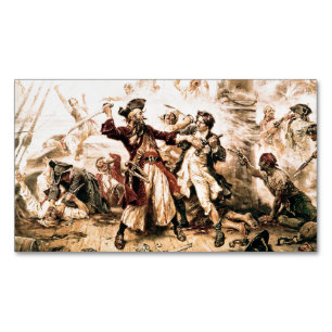 Erfasse den Piraten Blackbeard, Queen Anne's Reven Magnetische Visitenkarte
