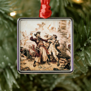 Erfasse den Piraten Blackbeard, Queen Anne's Reven Ornament Aus Metall